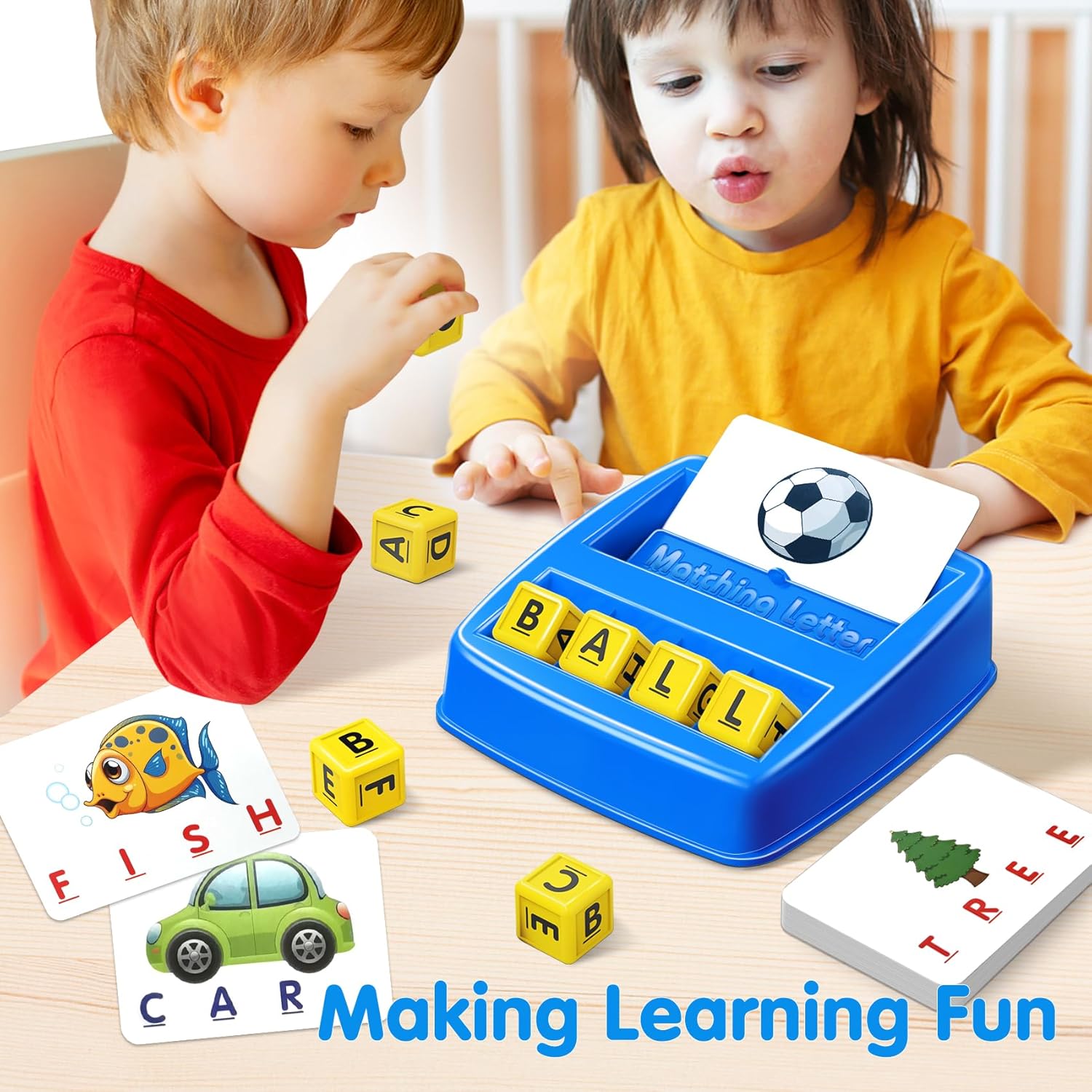 Educational Toys for 3 4 5 Year Old Boys Gift, Matching Letter Game Preschool ABC Learning Toys for Kids Ages 4-8 Years, Christmas Birthday Gifts for 3-6 Year Old Boys Toddler Toys Age 2-4