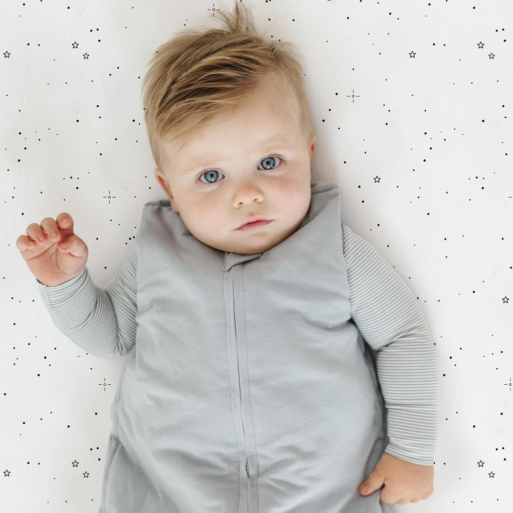 Ely’s & Co. Changing Pad Cover, Diaper Changing Table Sheets, 2 Pack, Cradle Sheet Set for Baby Boys/Girls, 100% Jersey Knit Cotton, Black and White Celestial Collection, 32”x16”x5”