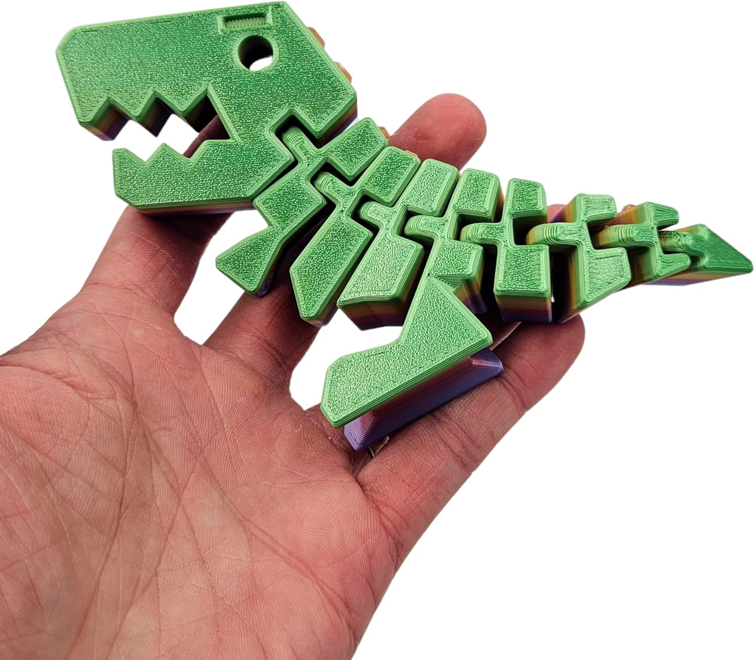 Rexi Collectible Figurine - Stress Relief, Autism, ADHD - Flexible Dinosaur - Articulating Joints (Rainbow)