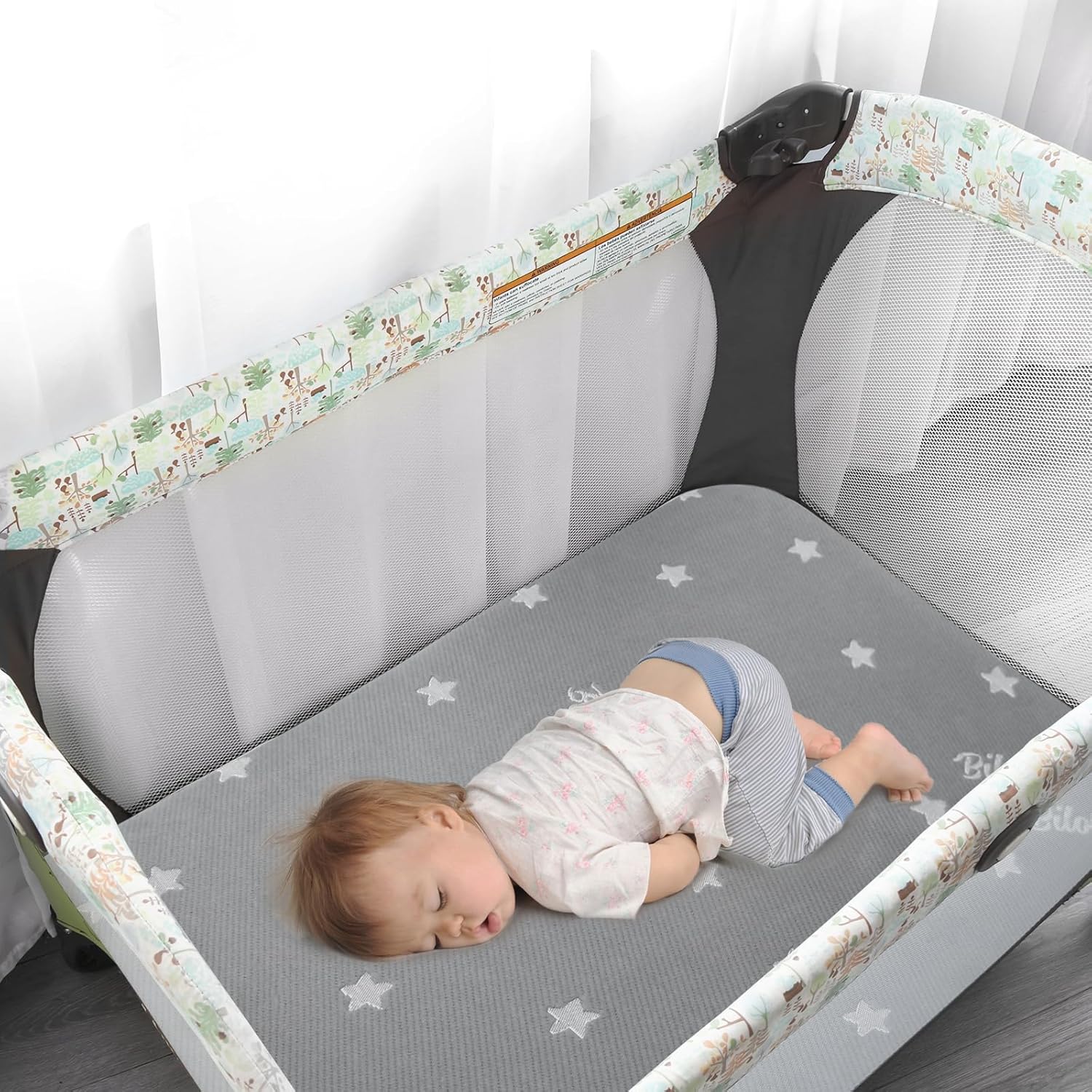 Bassinet Mattress Pad 24 x 38 Compatible with Dream On Me Nest/Zazzy, Davinci & Delta Children Mini Crib, Waterproof Breathable Baby Foam with Removable Zippered Cover, Ultra Soft