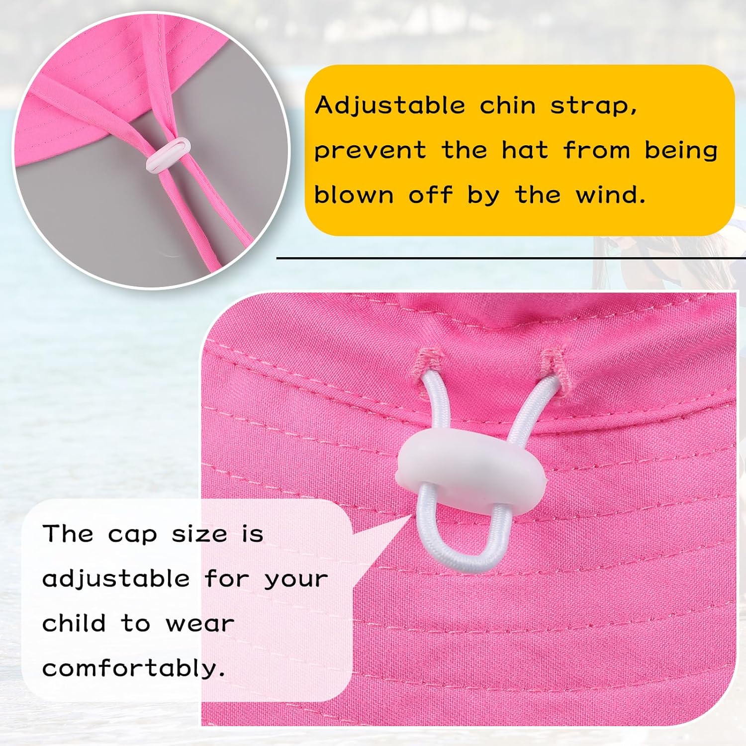 Peecabe Summer Baby Sun Hat for Boys Girls UPF 50+ Wide Brim Toddle Bucket Hat Adjustable Baby Beach Cap 0-8 Years