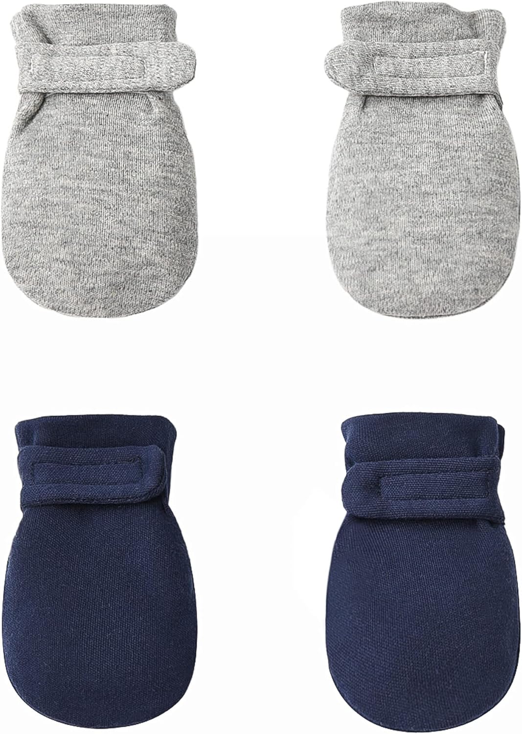 Newborn Baby No Scratch Mittens Stay On, 100% Cotton Breathable, Adjustable Infant Gloves for Baby Boys Girls Mittens