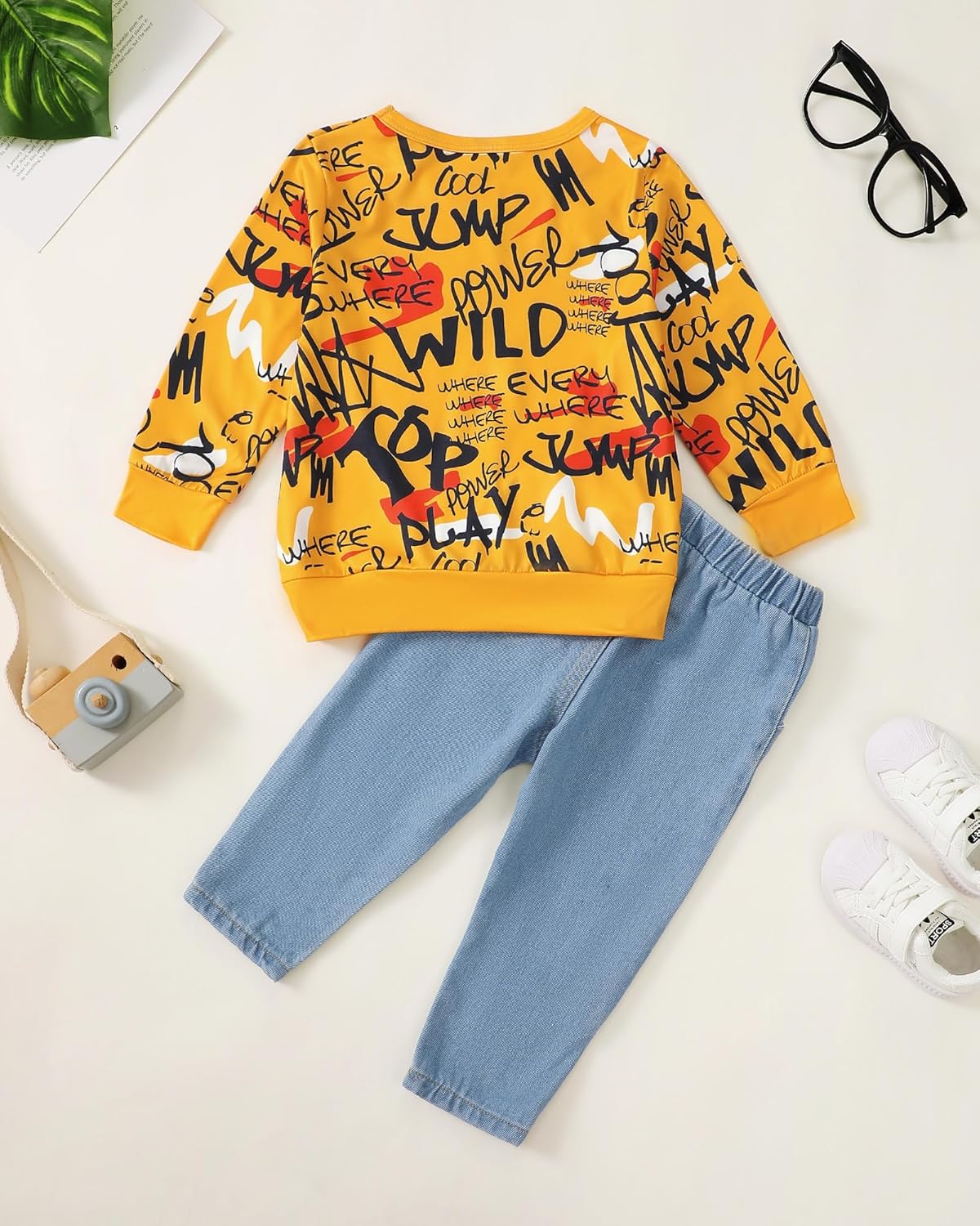 Toddler Baby Boy Outfits Fall Winter Clothes Color Block Long Sleeve Sweatshirt Tops + Jogger Pants Set 2PCS