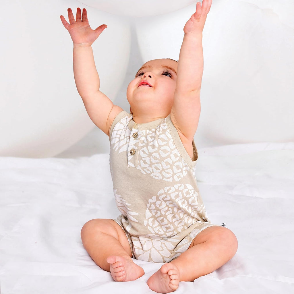 HonestBaby Short Sleeve and Tank Romper 100% Organic Cotton for Infant Baby and Toddler Boys