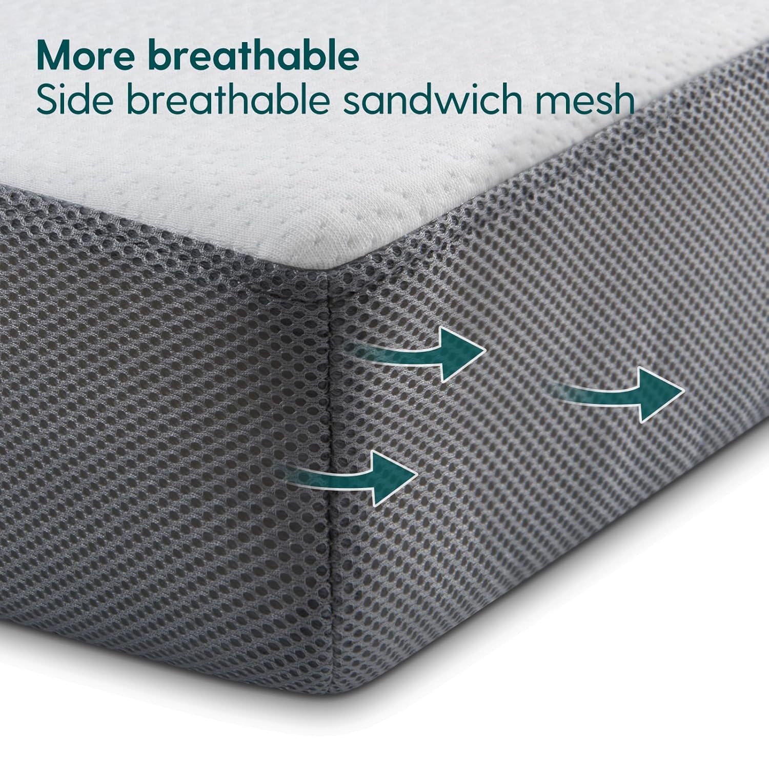 BABELIO Premium Memory Foam Crib Mattresses, 2-Stage, with Waterproof Lining & Removable Cover, for Standard Toddler Bed White and Grey