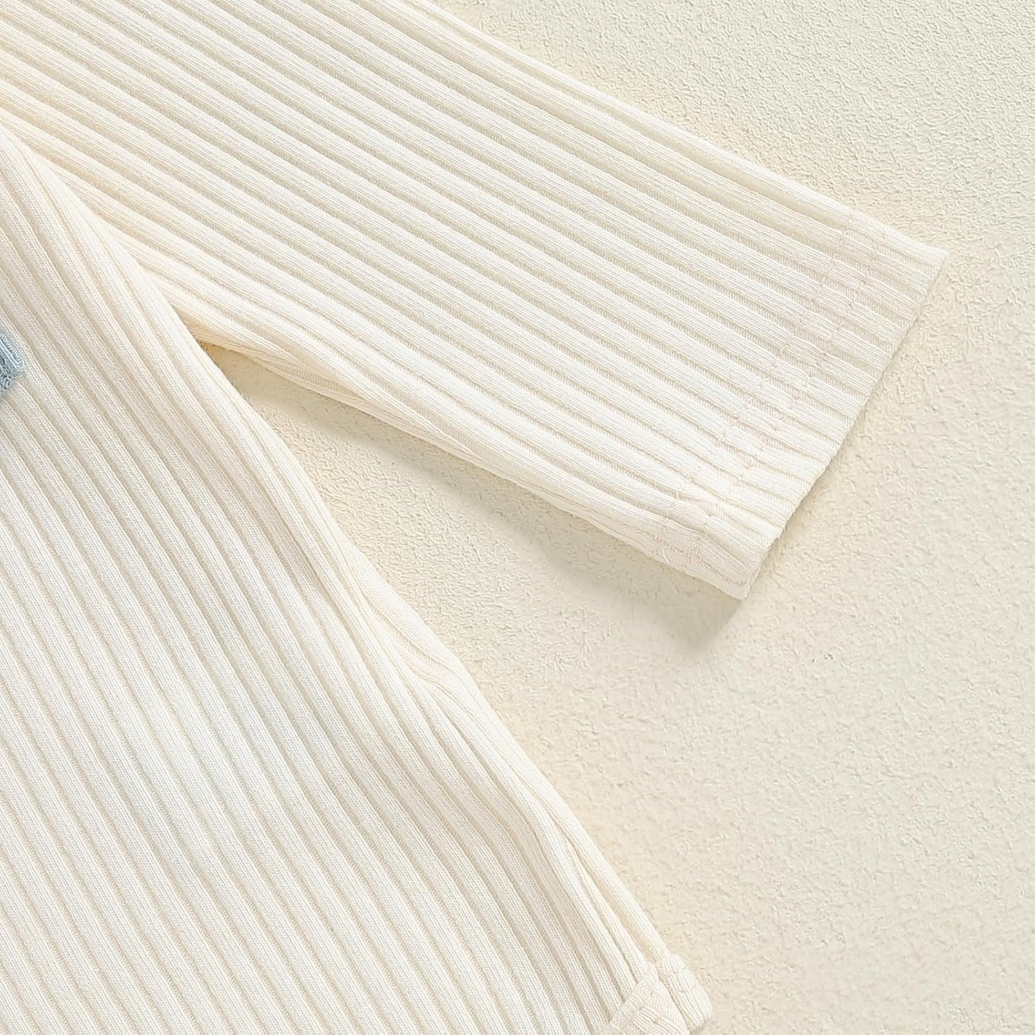 fhutpw Baby Boy Clothes 3 6 12 18 Months Ribbed Knitted Long Sleeve Romper and Pants Sets Newborn Fall Splicing Color Outfits