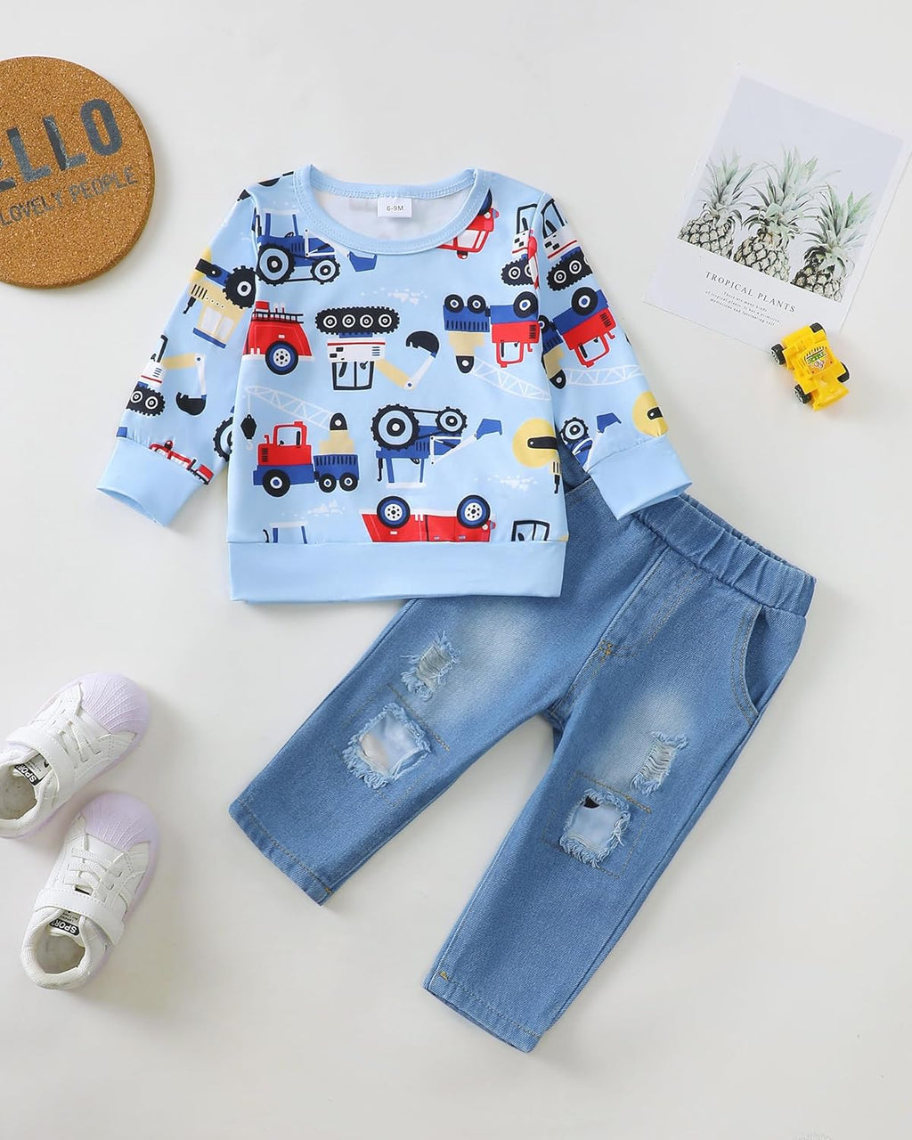 Toddler Baby Boy Outfits Fall Winter Clothes Color Block Long Sleeve Sweatshirt Tops + Jogger Pants Set 2PCS