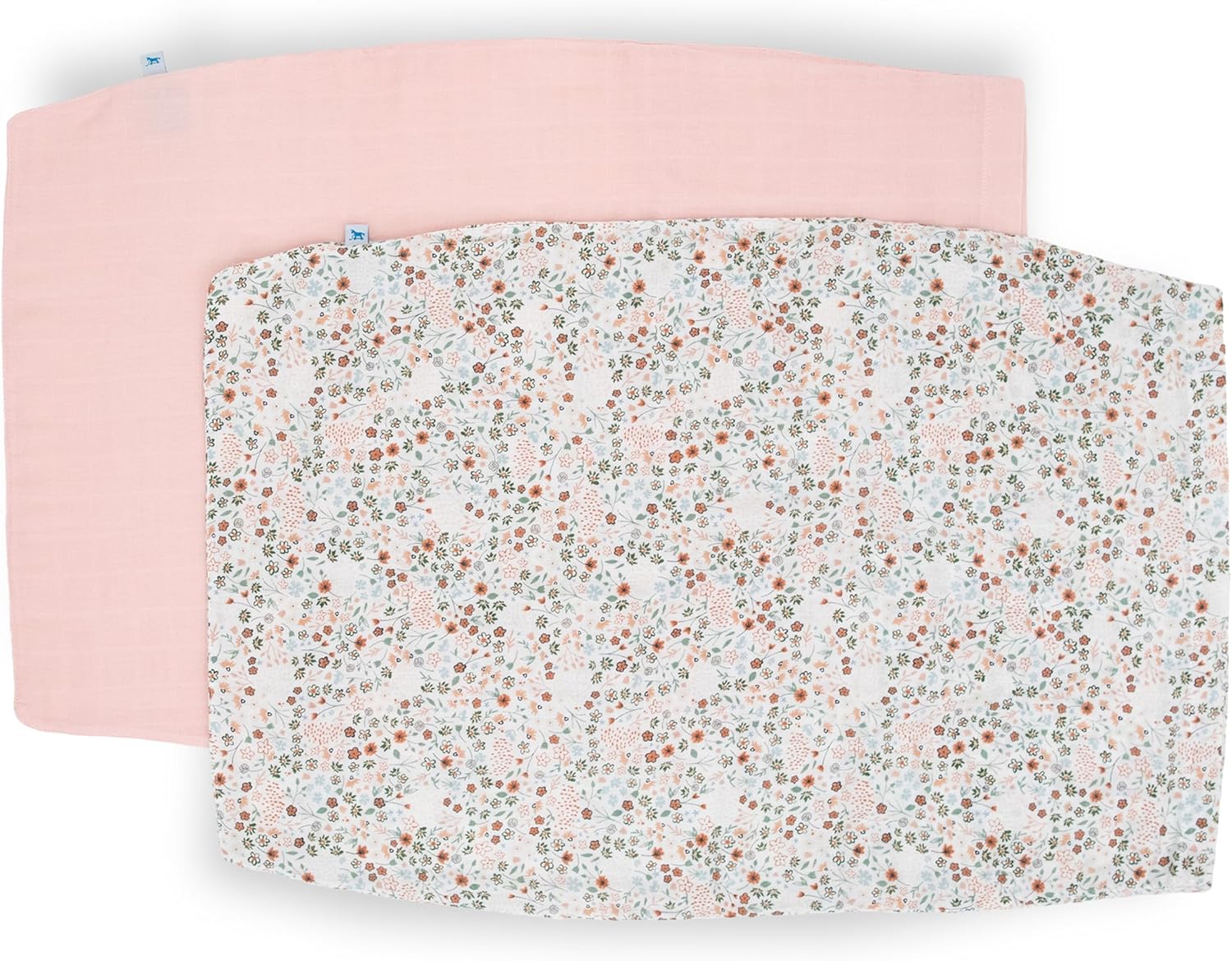 Little Unicorn Standard Pillowcase 2 Pack | Super Soft & Breathable Muslin Fabric | Snug Envelope Closure (Petal Press 2)