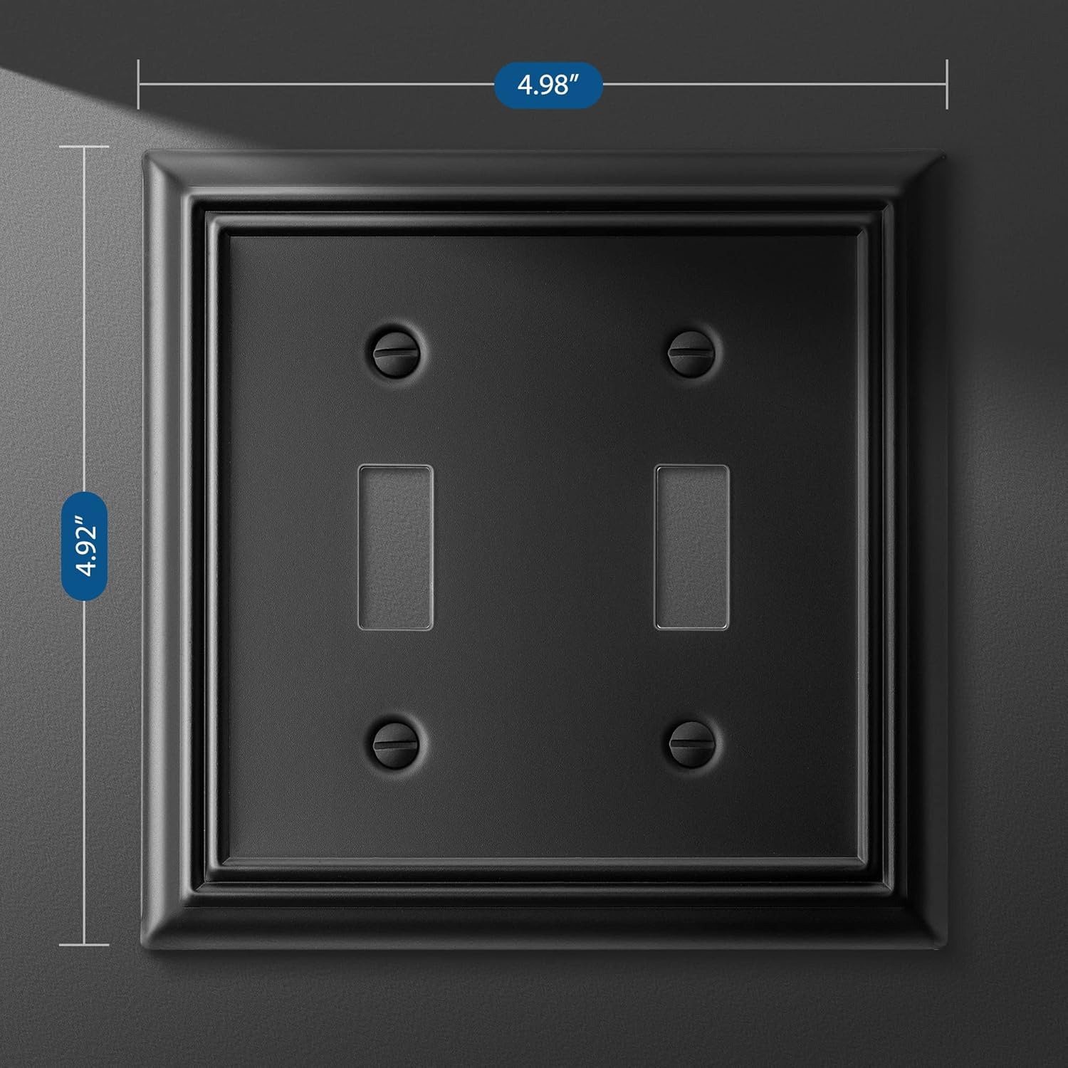 DEWENWILS Decorative Light Switch Cover, Metal Toggle Light Switch Wall Plate, 2-Pack