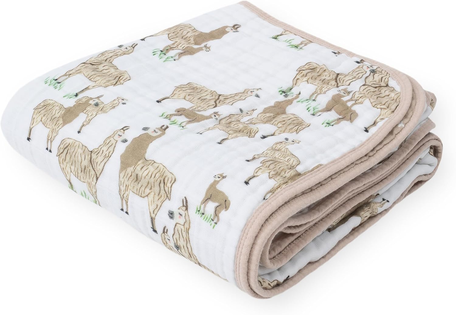 Little Unicorn Original Premium Cotton Quilt | Multi-Layered & Extra-Soft Muslin Fabric |for Babies & Toddlers (Llama Llama)