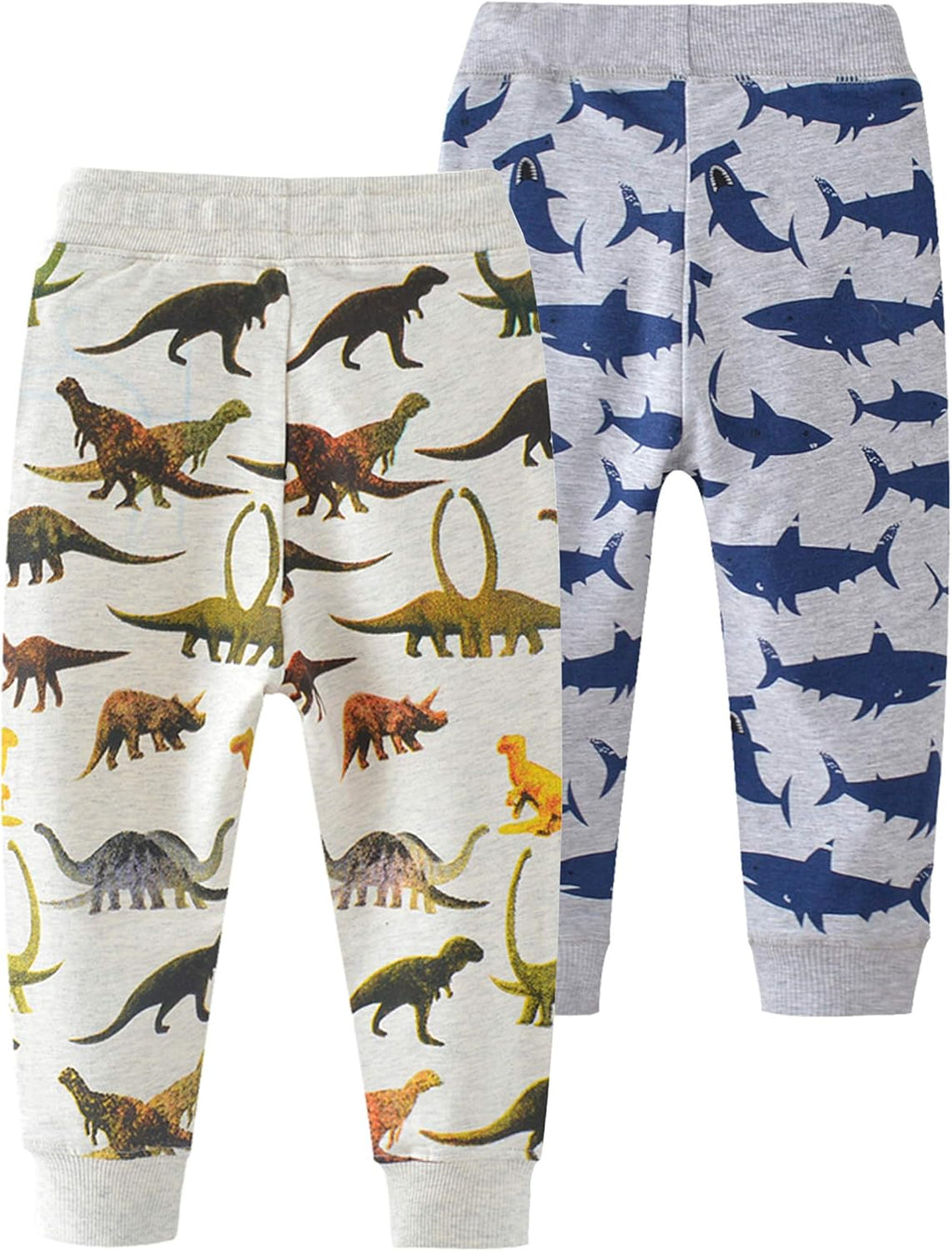 HUAER& Baby Boy's Jogger Pants Dinosaur Car Drawstring Elastic Sweatpants