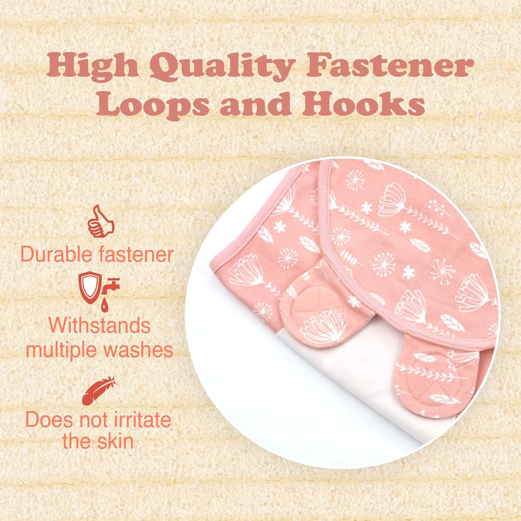 Bublo Baby Swaddles for Newborns – 3-Pack Infant Swaddles 0-3 Months – Adjustable Swaddle Sleep Sack – Soft Organic Cotton Baby Wrap for Safe & Cozy Sleep (Rose Pink)