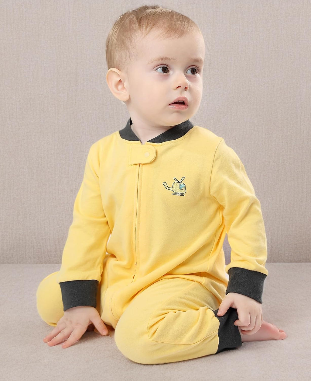 Teach Leanbh Baby 2-Pack Footless Pajamas Cotton Long Sleeve Printing 2 Way Zipper Romper Jumpsuit Sleep and Play 3-24 Months