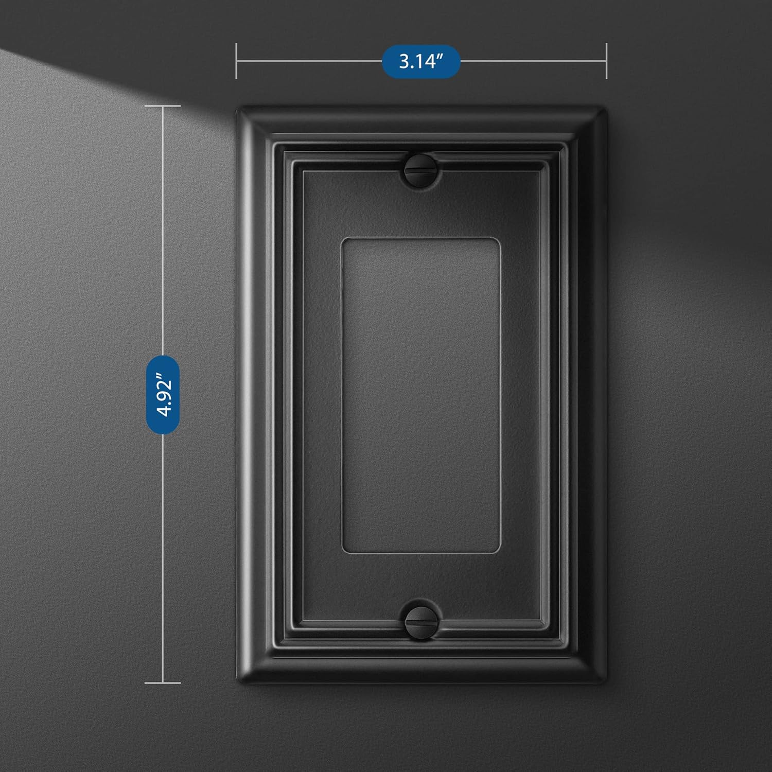 DEWENWILS Metel Decorator Outlet Cover, 4-Pack Wall Plates for Electrical Outlets, GFCI, Dimmer Switch, Black Finish