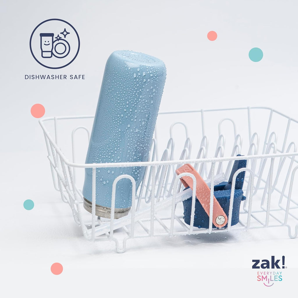 Zak Designs Barbie Harmony Water Bottle for Travel or At Home, 20oz Stainless Steel is Leak-Proof When Closed and Vacuum Insulated with Straw Lid and Carry Handle (Pink)