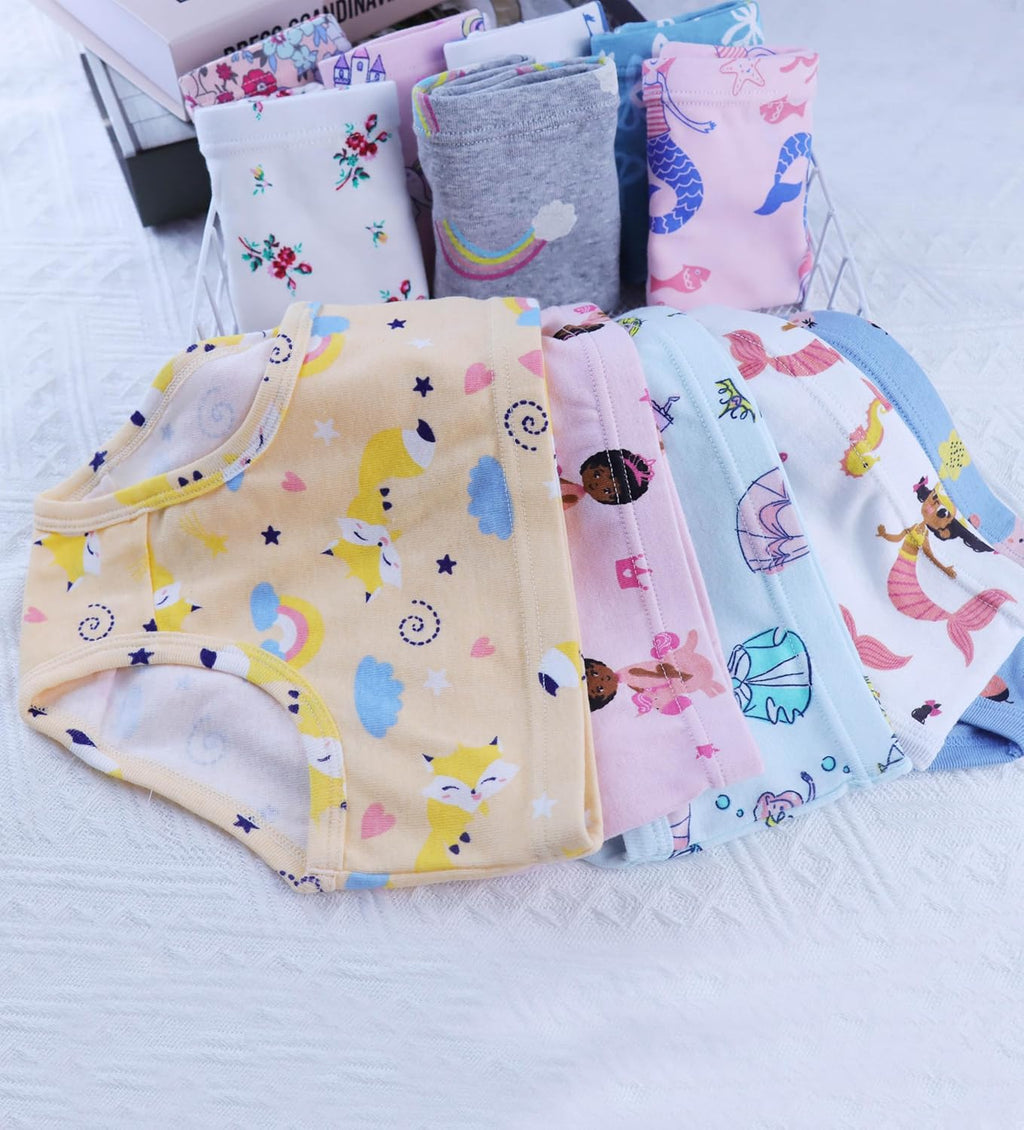 Boboking Girls Soft Underwear Toddler Kids Briefs Cotton Panties 12-pack