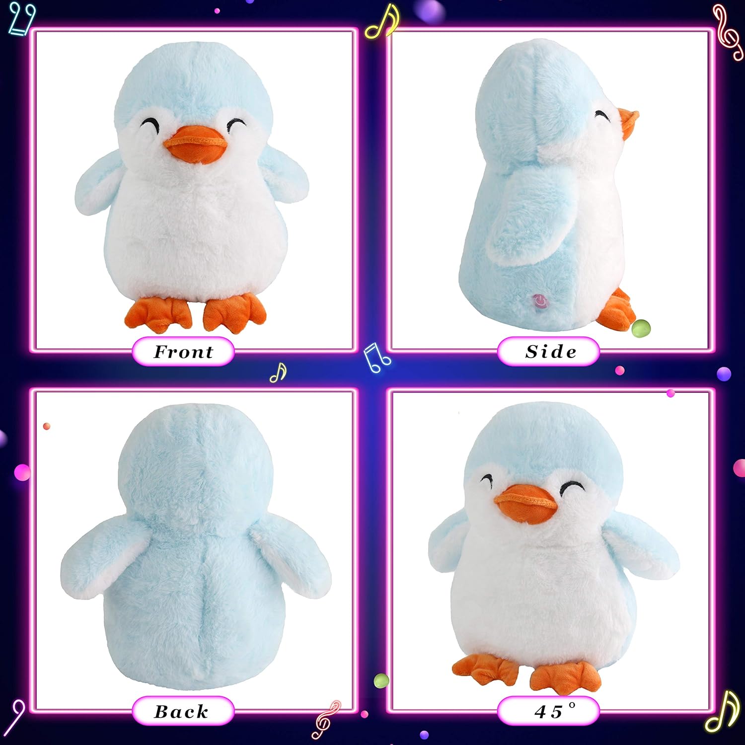 Glow Guards 12'' Musical Light up Penguin Stuffed Animal,Soft Penguin Plush Toy with LED Night Lights &Nursery Songs,Birthday Children's Day Hoilday Gift for Toddler Kids