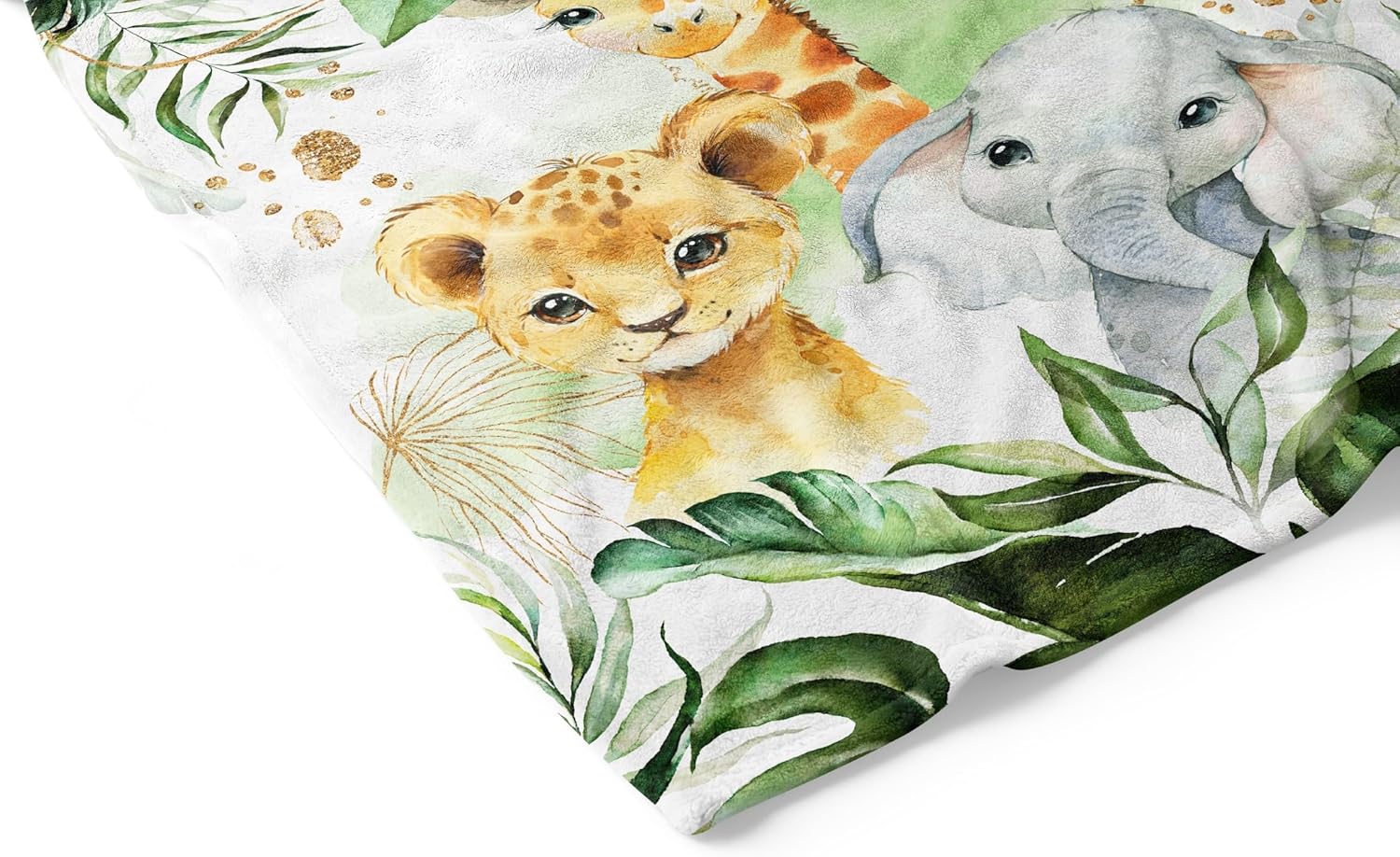 UNIQUE Safari Ultra Soft Fleece Baby Blanket 30x40in, Cute Lion Elephant Giraffe Baby Blanket, Gender Neutral