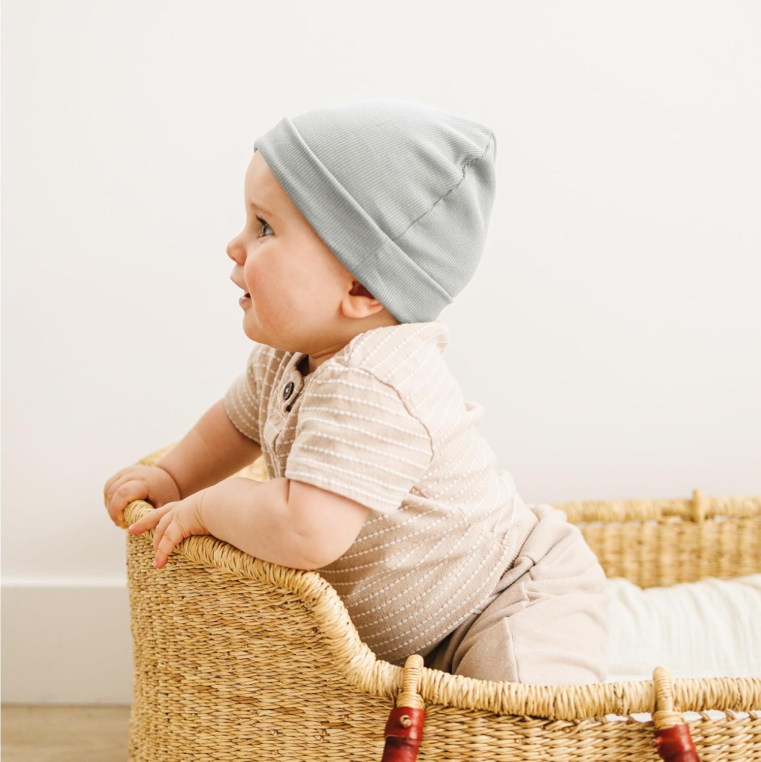 Konssy 6 Pack Baby Beanie Hats for Unisex, Toddler Beanies Baby Girl Boy Hat Warm Cap for Infant, Toddler