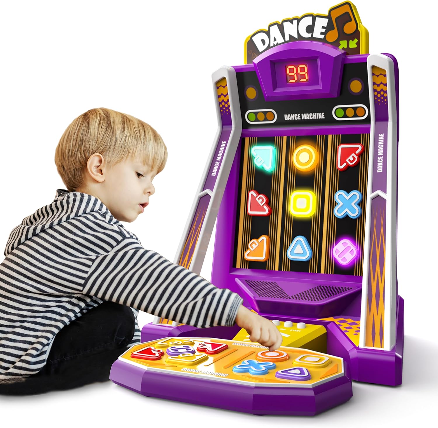 Finger Dance Machine Toys for Ages 5-7, Mini Arcade Machine Button Game with 2 Game Modes, Recognize Color and Shape Challenge Memory Game, Arcade Machine Games Desk Toys for Home Party Birthday Gifts