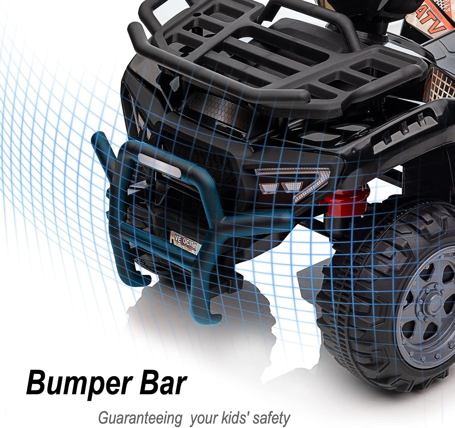 Kids ATV 4 Wheeler, 6V Ride-On Toy for Toddlers 1-3 Boys & Girls with Music, Forward & Reverse - Black