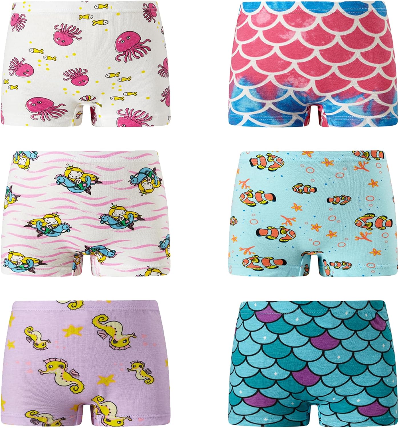 KikizYe Little Girls Boyshort Panties Big Kids Soft Cotton Underwear