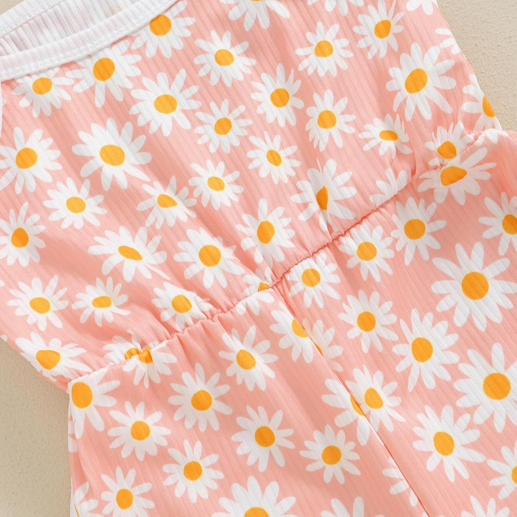 WZTYYDS Toddler Baby Girl Summer Clothes Floral Romper Tie-Up Strap Halter Jumpsuit Infant Summer Sling Playsuit 6M-3T