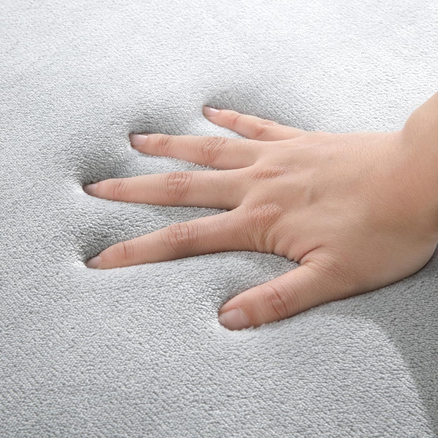 BALAPET Thick Memory Foam 71x59 Play Mat for Playpen, Super Soft Velvet Portable Baby Playpen Mat for Kids Toddler Crawling and Play, Non-Slip Bottom Playmat, Grey