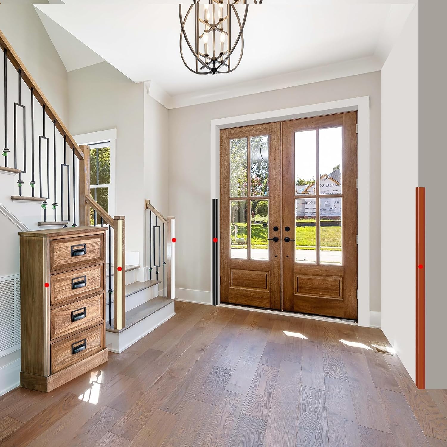 2PCS Wall Corner Protectors Guards - Self Adhesive Corner Protector & Corner Guards for Walls Edge Protection, Easy to Apply - No Tools Needed(Black, 39.37"x1.18")