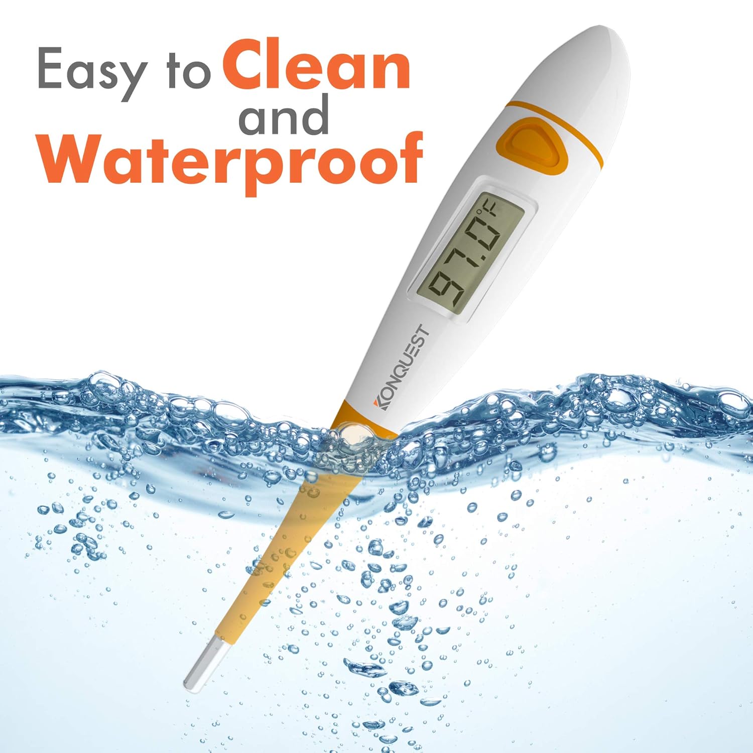Konquest KDT-1201 Best Digital Medical Thermometer, Highly Accurate and Fast, Easy to Use, 10 Second Reading. Detect Fever Quickly - Oral Armpit and Rectal Thermometer for Babies Children and Adults