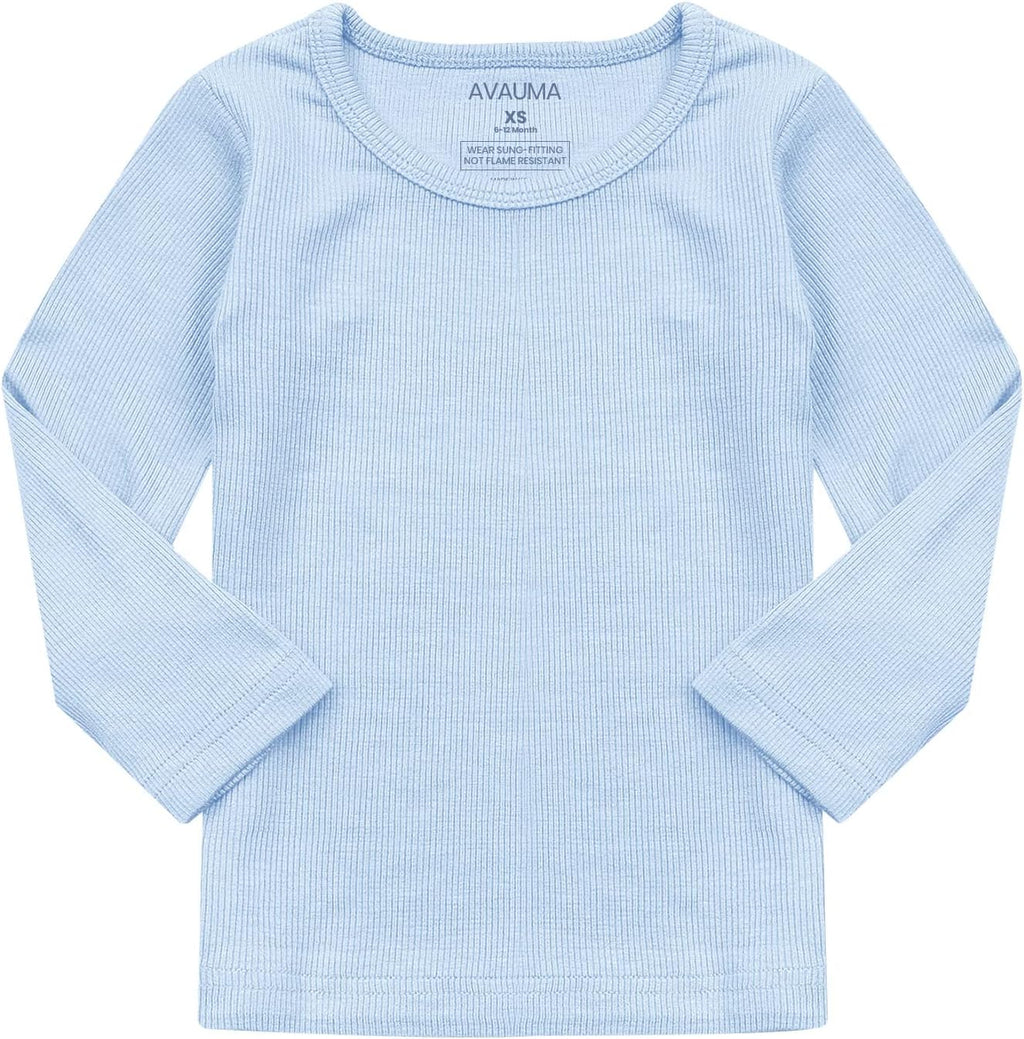 AVAUMA Baby Boys Girls Pajama Set Kids Toddler Snug fit Ribbed Sleepwear pjs for Daily Life Style