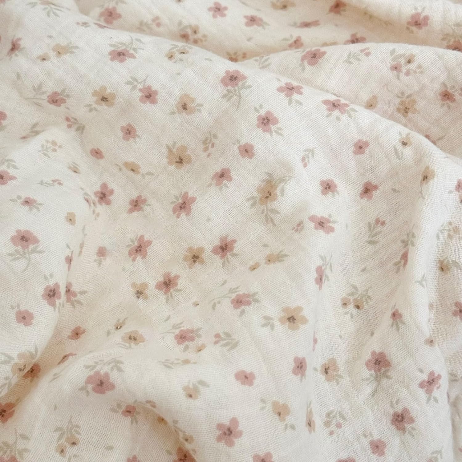 BuLuTu Soft Cotton Kids Pillowcases for Girls Boys, Pink Floral Toddler Pillowcases Standard Size, Cotton Muslin Pillow Protector for Children Bedding Gift, Envelope Closure, 20"x26", 1 pc