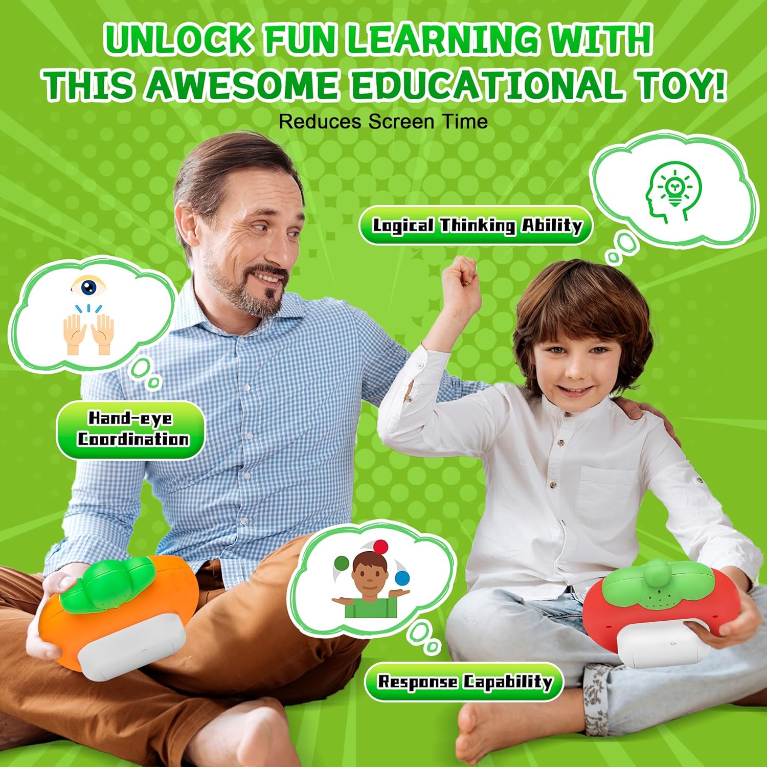 Quick Push Pop Game, Pop Fidgets Kids Toys, Handheld Game for Kids 6-8, Fast Push Game, Bubble Pop Light Up Game, Autism Sensory Toys, Birthday Gifts for 8-12 Year Old Boys, Girls, Teens