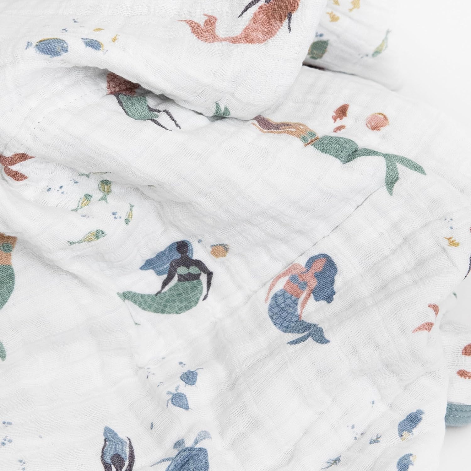 Little Unicorn Original Premium Cotton Quilt | Multi-Layered & Extra-Soft Muslin Fabric |for Babies & Toddlers (Mermaids)