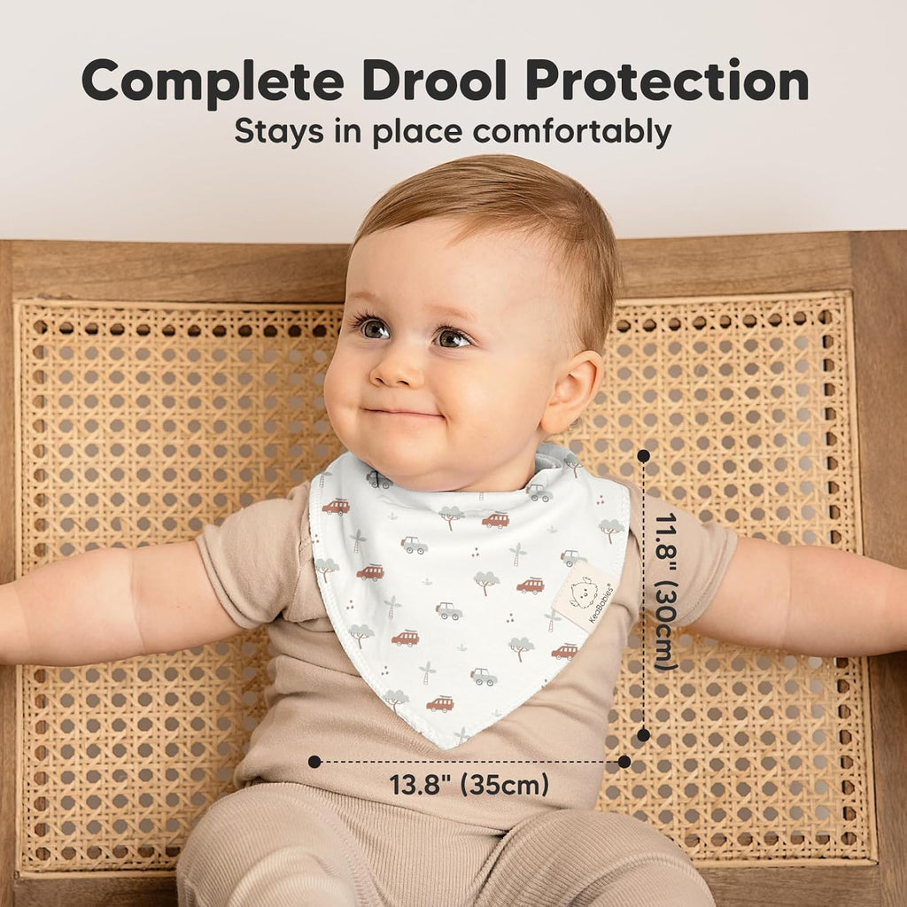 8-Pack Organic Baby Bandana Bibs for Boys, Girls - Super Absorbent Triangle Baby Bibs for Drooling and Teething Infant, 100% Cotton Extra Soft for Newborn, Infant 0-36 Months (Wilderness)