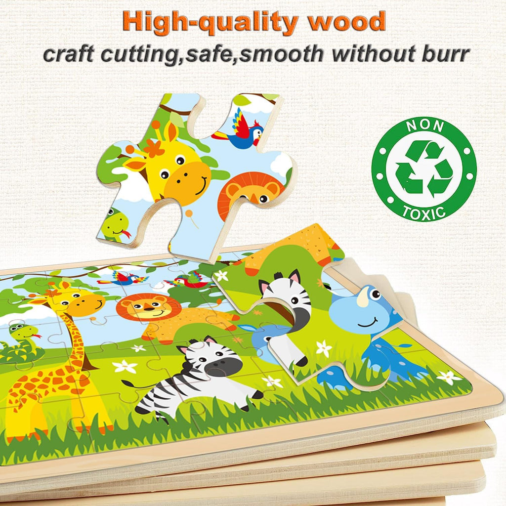 Puzzles for Kids Ages 4-6, Set of 4 Packs with 24-Piece,Preschool Educational Brain Teaser Toys for Boys and Girls 3-8 Years Old