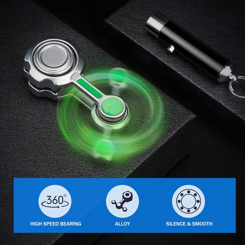 Cool Gear Fidget Spinner Metal Toy Gift for Kids Adults, Luminous Hand Finger Spinner Block Fingertip Spinning Top, Infinity Cube Spinner Desk Toy for Anti Anxiety Stress Relief Home Office Prize