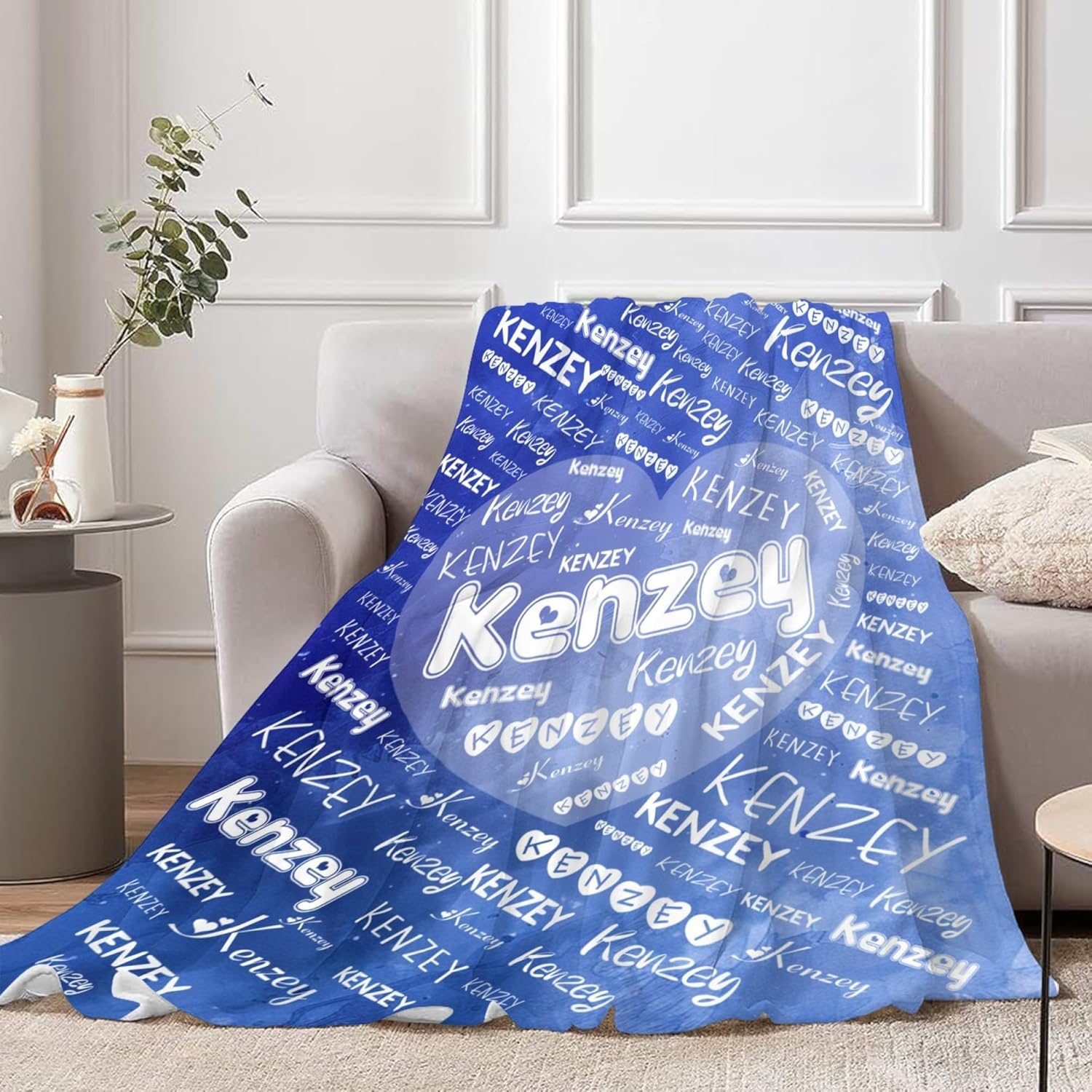 Personalized Name Blankets Kids Custom Baby Blanket with Name Customized Blankets for Girls Boys Adult