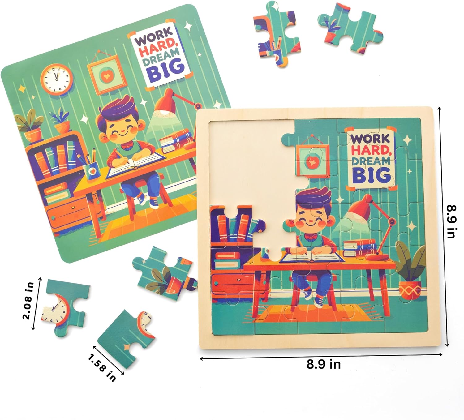 6 Educational Wooden Puzzles & Storybook, Teaches Kindness, Empathy & More – 6 in 1 Jigsaw Puzzle for Kids Ages 3-7 – Learn Real Values Through Stories – Montessori Puzzle Set 25 Pieces