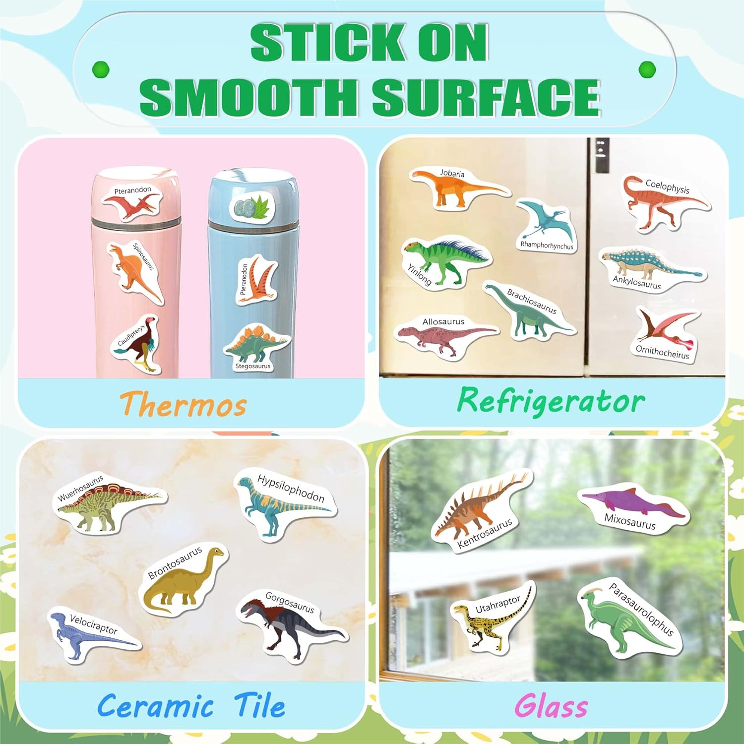 Reusable Sticker Book for Toddlers, Sticker Books for Toddlers 2-4 Years, Airplane Travel Essential for Kids, Stickers for Kids 2 3 4 5 6 Year Old Girls Boys (Dinosaurs)