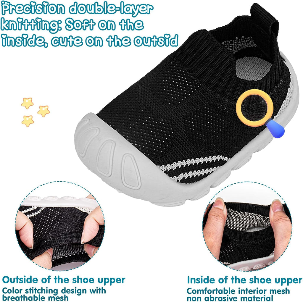 Charrost Toddler Baby Girl Boy First Walking Shoes Checkered Sneakers Sizes 3/4/5/6/7/8T. Soft, Cute,Flexible for First Walkers. Non-Slip, Slip On, Wide Toe Box Indoors Outdoors