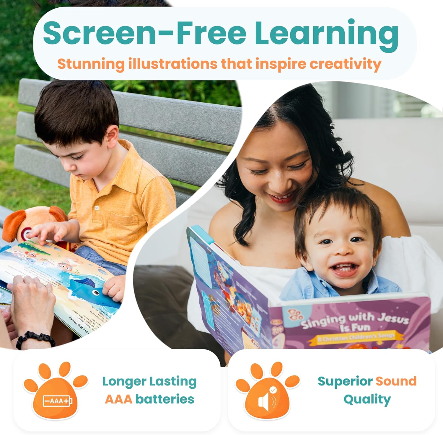 GO GO Bible Story Songs: 10 Toddler Songs, Christian Toys for Toddlers 3-5, Sound Books for Toddlers 1-3