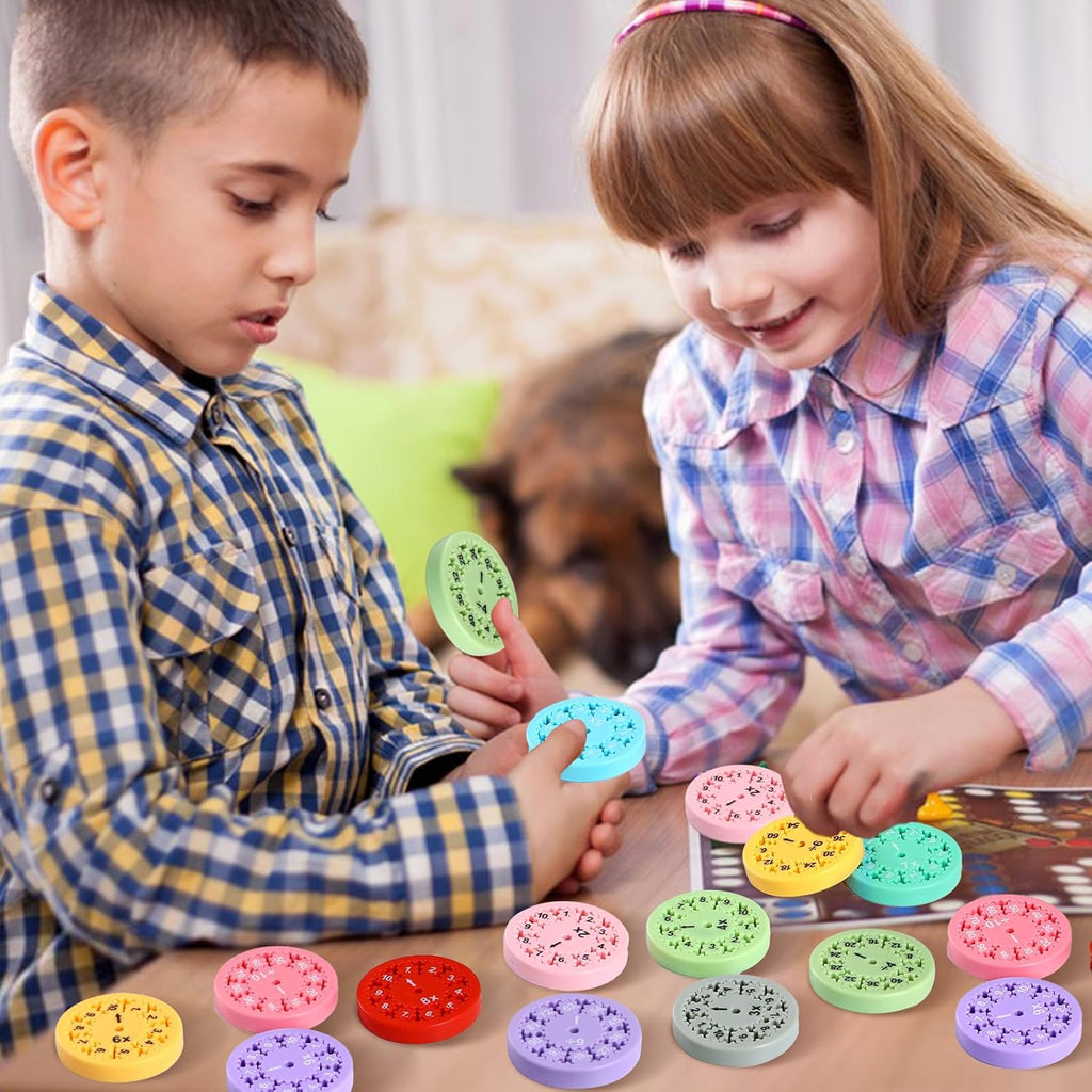 9PCS Math Fidget Spinners, Educational Math Fact Fidget Spinners for Kids Classroom Prize Treasure Box ( Multiplication Division)
