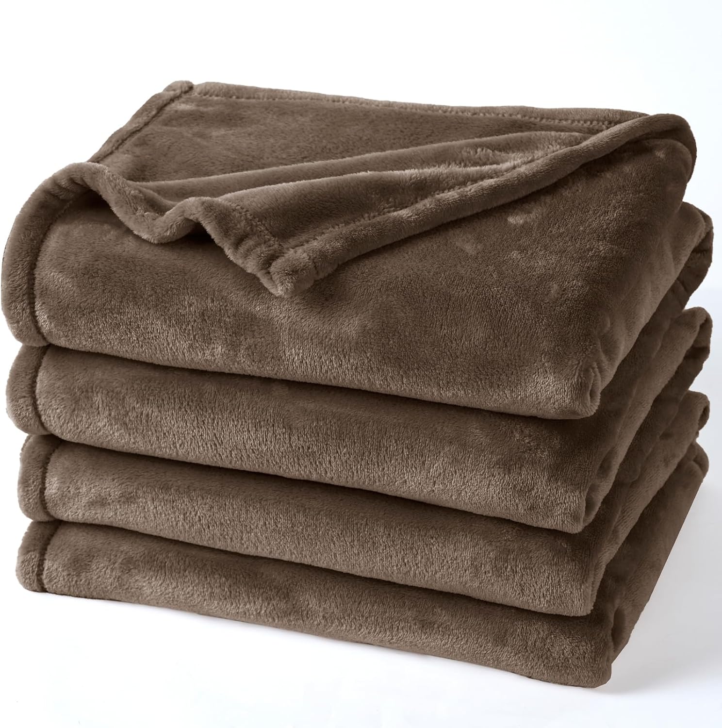 PHF Ultra Soft Fleece Blanket Twin Size, No Shed No Pilling Luxury Plush Cozy 300GSM Lightweight Blanket for Bed, Couch, Chair, Sofa Suitable for All Season, 66" x 90", Cocoa Brown