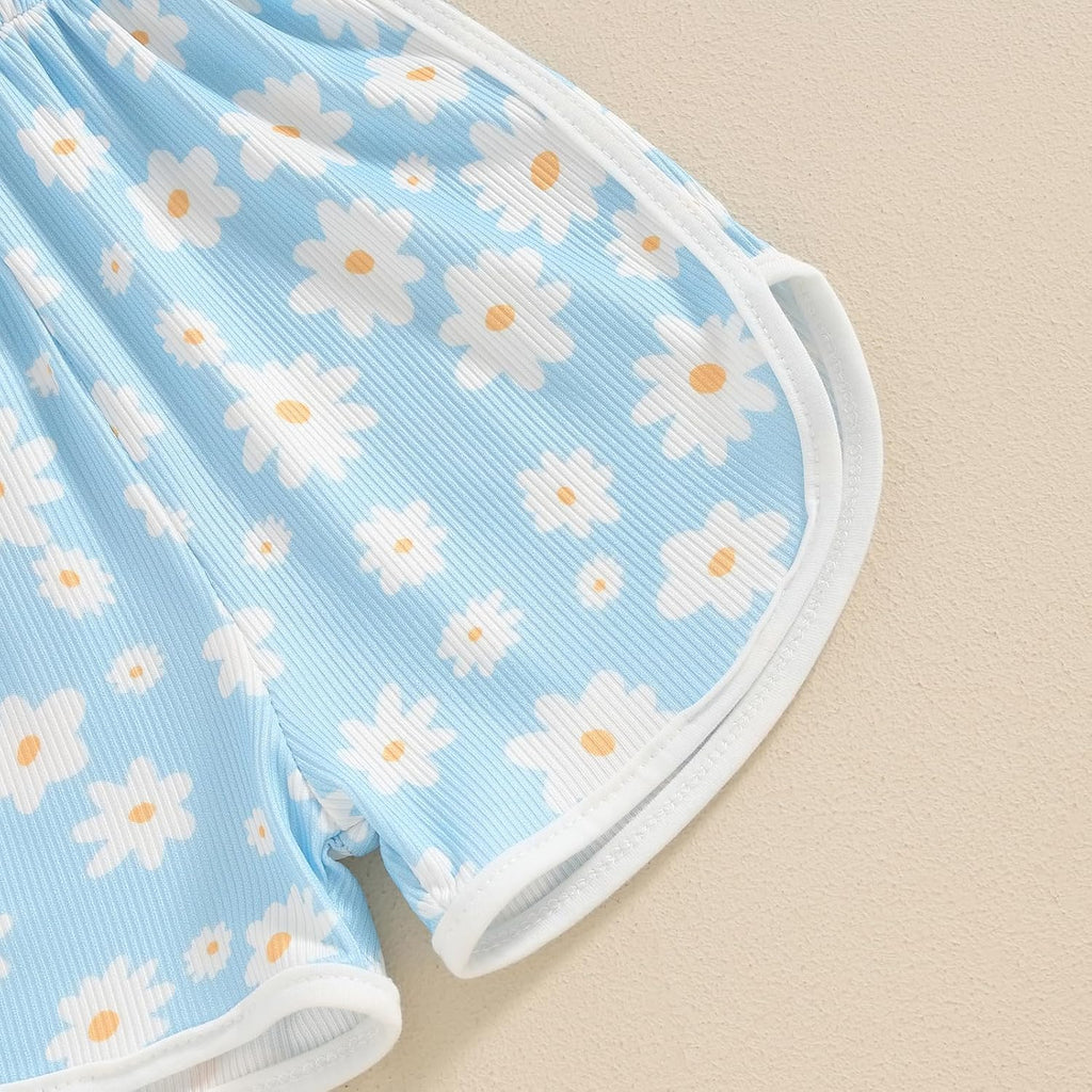 WZTYYDS Toddler Baby Girl Summer Clothes Floral Romper Tie-Up Strap Halter Jumpsuit Infant Summer Sling Playsuit 6M-3T