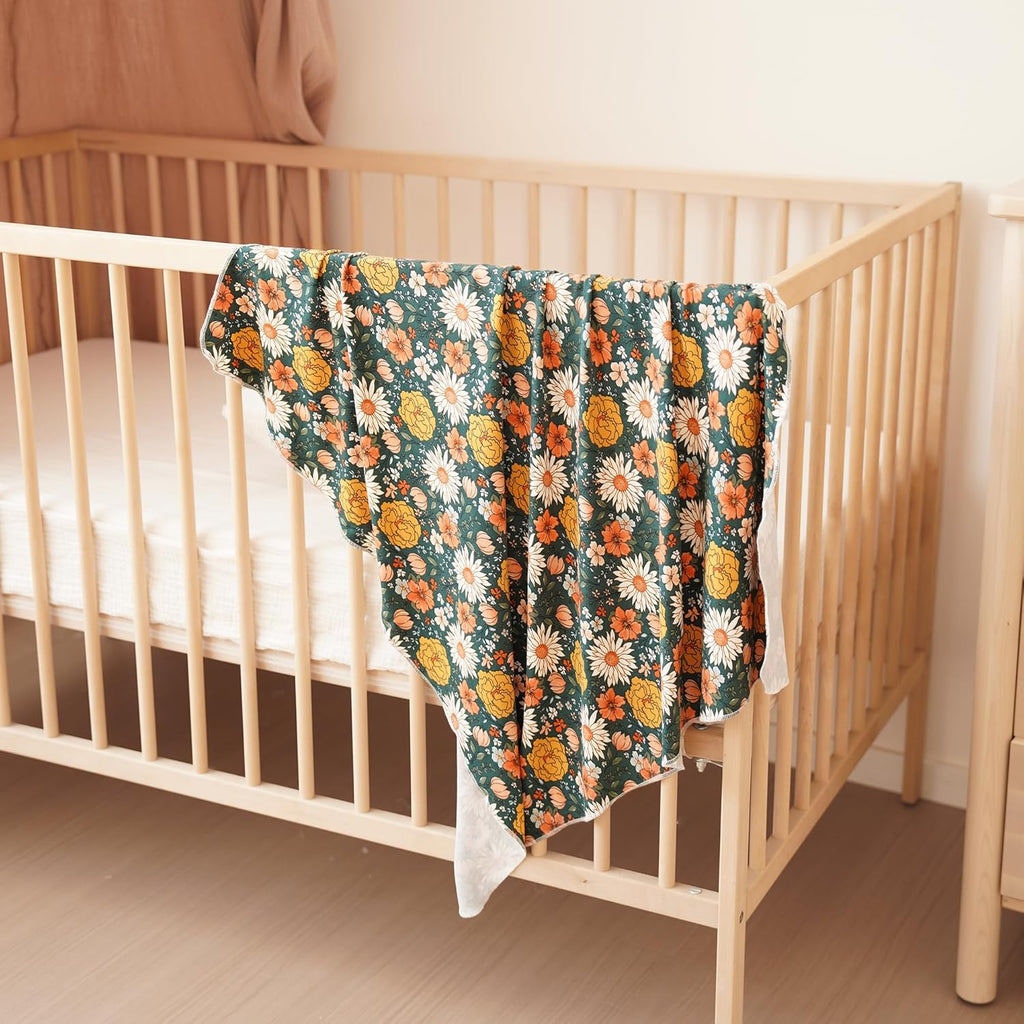 Konssy Baby Girl Newborn Receiving Blanket with Matching Headband and Beanie Set Baby Swaddle Nursery Swaddle Wrap