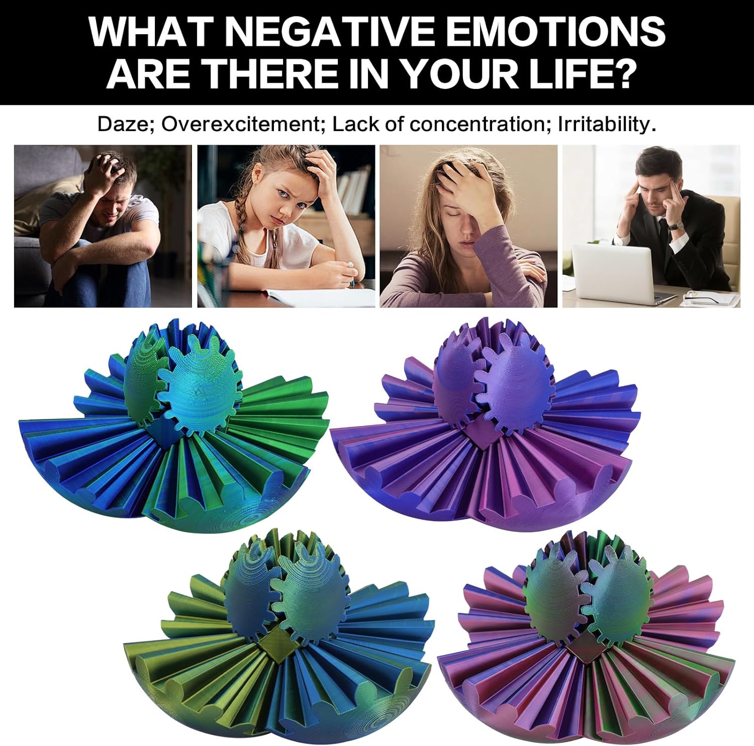 4-inch Larger 3D Printed Gear Ball - Marvellous Design Gear Sphere, Already Assembled 360° Rotatable Gearsphere, Steampunk Whirling Wonder Fidget for Stress and Anxiety Relief (Blue Green)