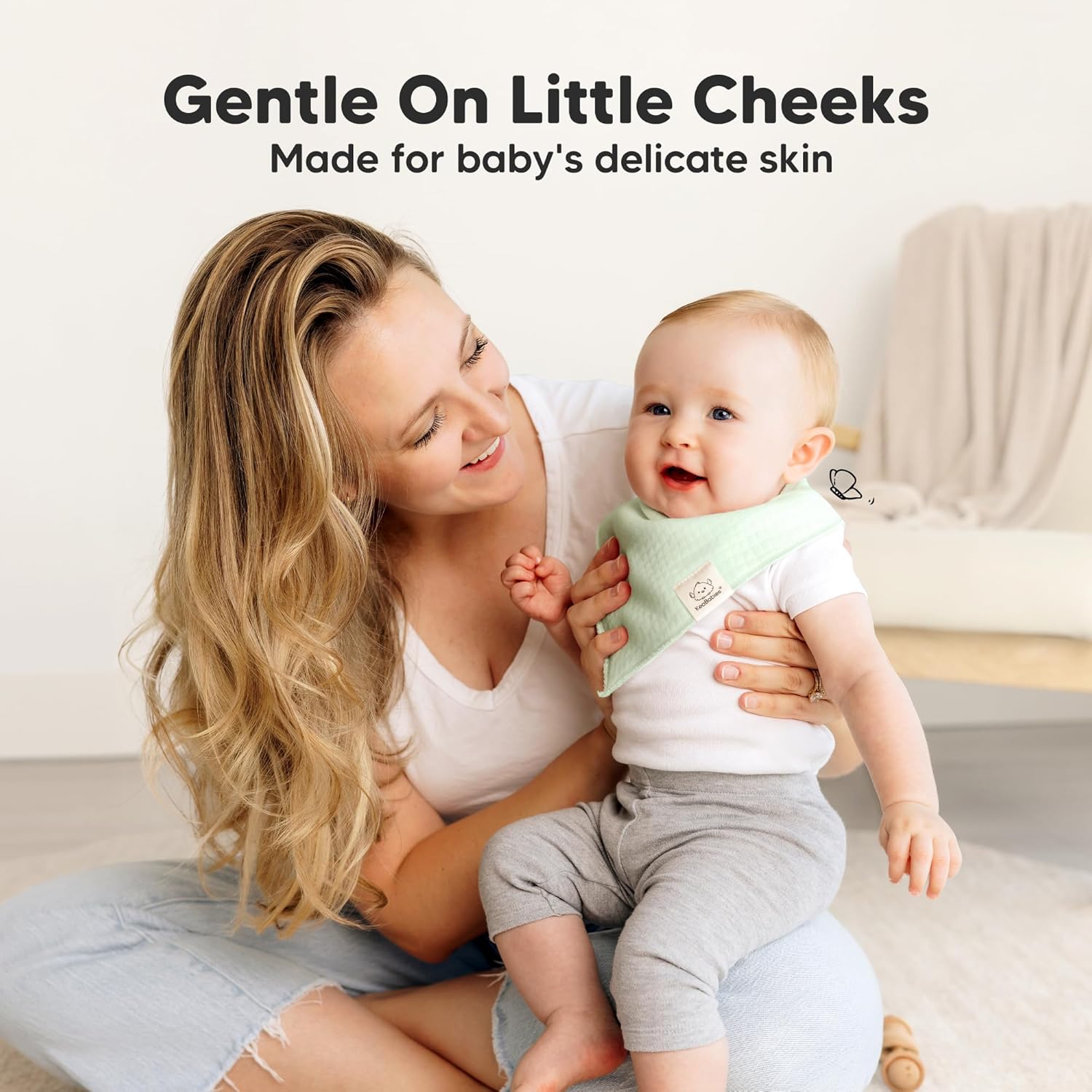 KeaBabies 8-Pack Bandana Bibs for Baby Girls, Boys - Organic Cotton Baby Bibs for Drooling & Teething Newborn, Toddler, Infant 0-36 months, Extra Soft, Absorbent Cloth with Snaps (Dawn)