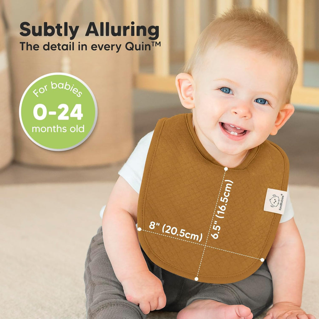 8-Pack Organic Baby Bibs for Girls, Boys - Quilted Cotton Cloth Baby Drool Bibs for Drooling and Teething Toddler, Newborn, Infant, Soft & Super Absorbent (Eclipse)