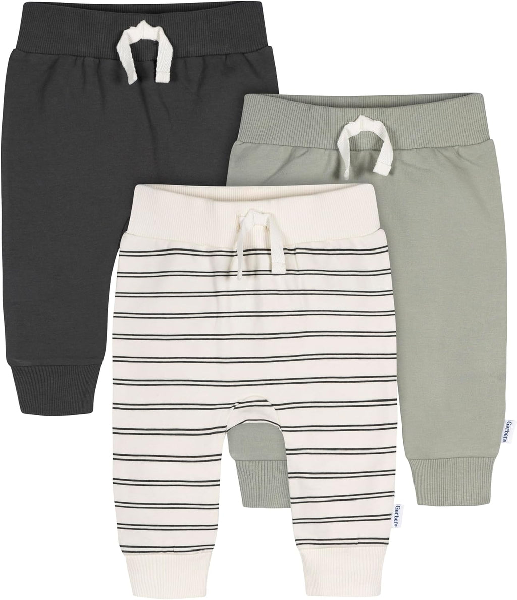 Gerber Baby Boys' Toddler 3-Pack Jogger Pants
